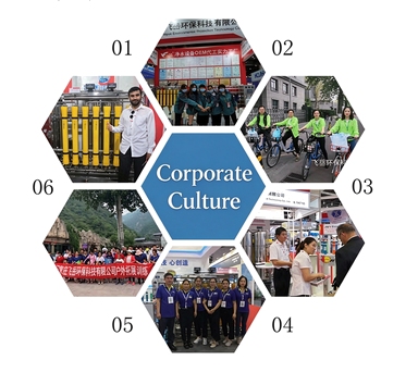 FY Water team culture: exhibitions, customer visits, staff cycling and outdoor training